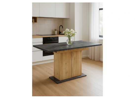 Деревянный стол Carla крафт золотой / цемент темный в Каменске-Уральском