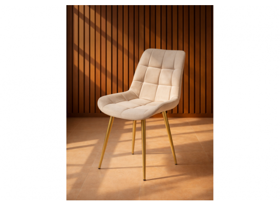 Стул на металлокаркасе Челси К бежевый (zd 210) / золотой в Каменске-Уральском