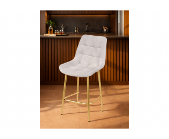 Полубарный стул Челси 360 светло-серый (zd 960) / золотой