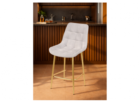 Полубарный стул Челси 360 светло-серый (zd 960) / золотой в Каменске-Уральском