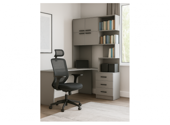 Компьютерный стол Эльброни левый шиншилла серая в Каменске-Уральском