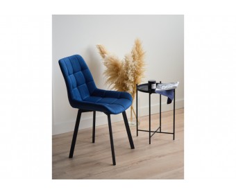Стул на металлокаркасе Челси П синий (zd 798) / черный