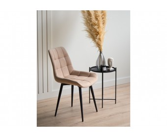 Стул на металлокаркасе Челси К бежевый (zd 210) / черный