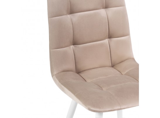 Стул на металлокаркасе Чилли К бежевый velutto 05 / белый в Каменске-Уральском