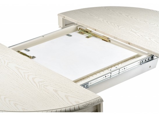 Деревянный стол Альфред 110(160)х110х80 слоновая кость с золотой патиной в Каменске-Уральском