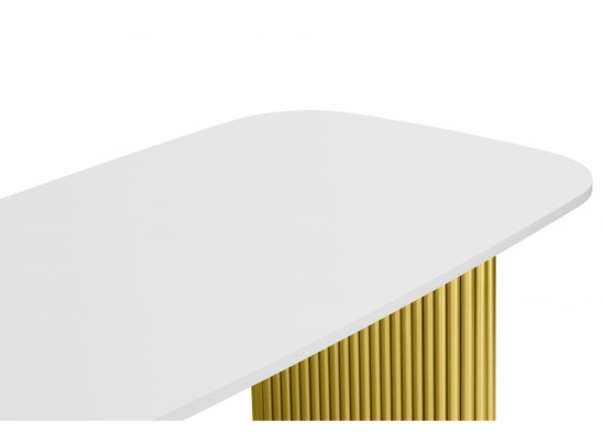 Деревянный стол Бавария B 160 х 90 белая пленка шагрень / золото