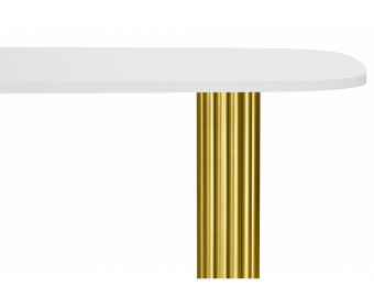 Деревянный стол Бавария B 160 х 90 белая пленка шагрень / золото