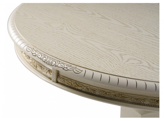 Деревянный стол Кантри 200(280)х107х79 слоновая кость / патина золото в Каменске-Уральском