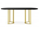 Деревянный стол Хьюго О 160 х 90 черная шагрень пленка / золотые ноги