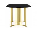 Деревянный стол Хьюго О 160 х 90 черная шагрень пленка / золотые ноги