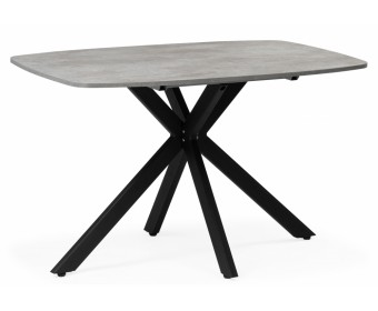 Деревянный стол Кортез 116(160)x77 раздвижной цемент / черный