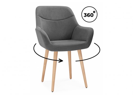 Деревянный стул Флюид 360 темно-серый (zd 995) / светлое дерево в Каменске-Уральском