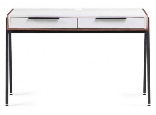 Письменный стол Рокс 116х65х77 белый / дуб делано темный / черный в Каменске-Уральском