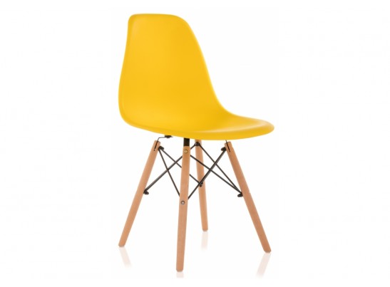 Пластиковый стул Eames PC-015 желтый в Каменске-Уральском