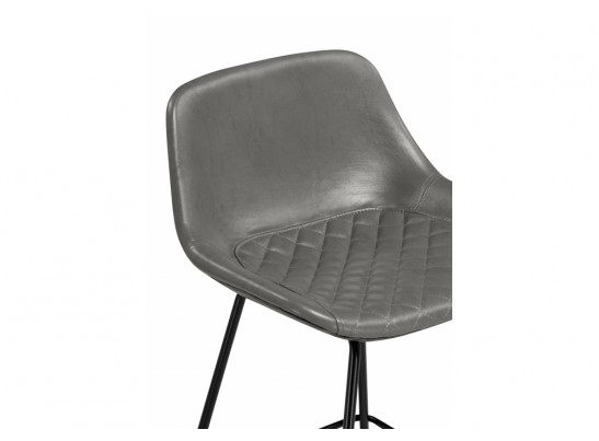 Полубарный стул Хара серая экокожа / черный глянец в Каменске-Уральском