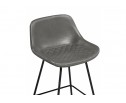 Полубарный стул Хара серая экокожа / черный глянец в Каменске-Уральском