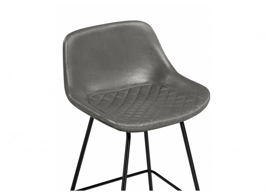 Полубарный стул Хара серая экокожа / черный глянец в Каменске-Уральском