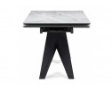 Стеклянный стол Блэкберн 140(200)х80 кристл белый мрамор / черный в Каменске-Уральском