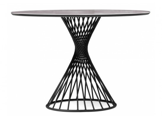 Стеклянный стол Вивиен 110 серый мрамор / черный в Каменске-Уральском