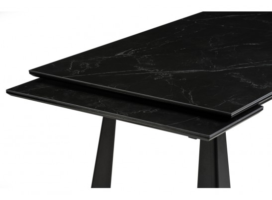 Керамический стол Бэйнбрук 140х80х76 черный мрамор / черный в Каменске-Уральском