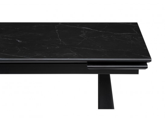 Керамический стол Бэйнбрук 140х80х76 черный мрамор / черный в Каменске-Уральском