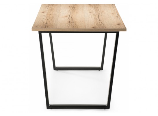 Стол Лота Лофт 140х80х75 25 мм черный матовый / дуб делано светлый в Каменске-Уральском
