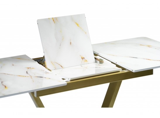 Стол на тумбе Бугун белый / золото в Каменске-Уральском