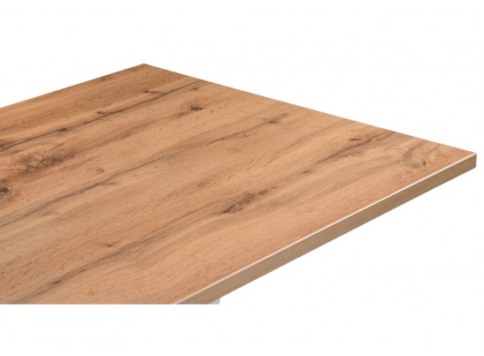 Стол на тумбе Мичиган Лофт 110х70х74 25 мм дуб вотан / белый матовый в Каменске-Уральском