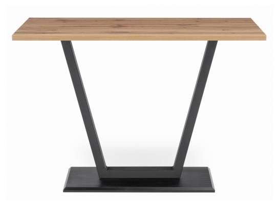 Стол на тумбе Мичиган Лофт 110х70х74 25 мм дуб вотан / черный матовый в Каменске-Уральском
