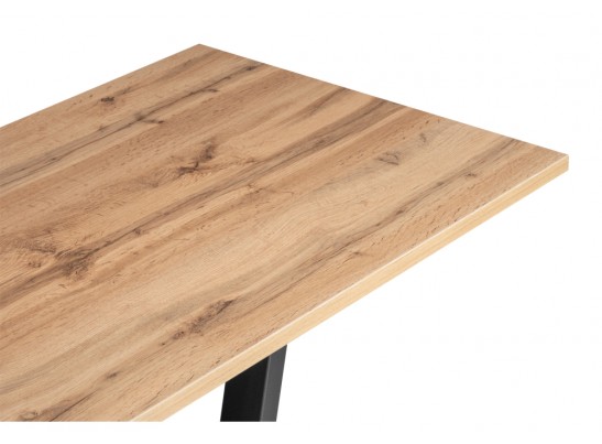 Стол на тумбе Мичиган Лофт 110х70х74 25 мм дуб вотан / черный матовый в Каменске-Уральском