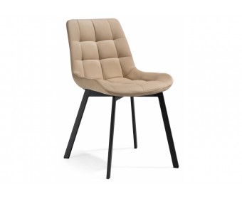 Стул на металлокаркасе Челси черный / бежевый
