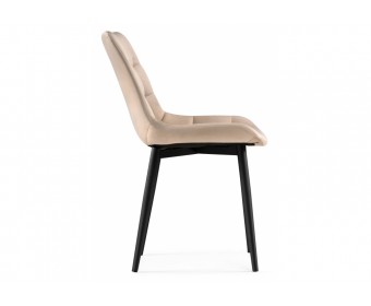 Стул на металлокаркасе Челси велюр бежевый / черный