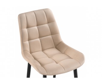 Стул на металлокаркасе Челси велюр бежевый / черный