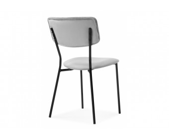 Стул на металлокаркасе Фиер серый / черный глянец