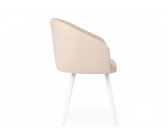 Стул на металлокаркасе Монер 360 бежевый (glory 03) / белый