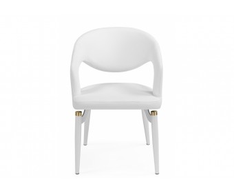 Стул на металлокаркасе Palma white / white and gold