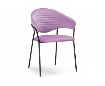 Стул на металлокаркасе Рансол лиловый / черный глянец