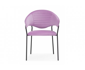 Стул на металлокаркасе Рансол лиловый / черный глянец