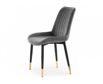 Стул на металлокаркасе Seda 1 dark gray / black / gold