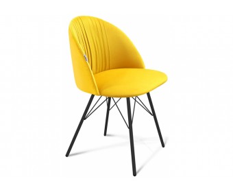 Стул на металлокаркасе SHT-ST35-1/S37 имперский жёлтый / чёрный муар