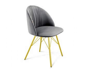 Стул на металлокаркасе SHT-ST35-1/S37 угольно-серый / золото