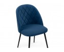 Стул на металлокаркасе Зест микровелюр темно-синий / черный глянец в Каменске-Уральском