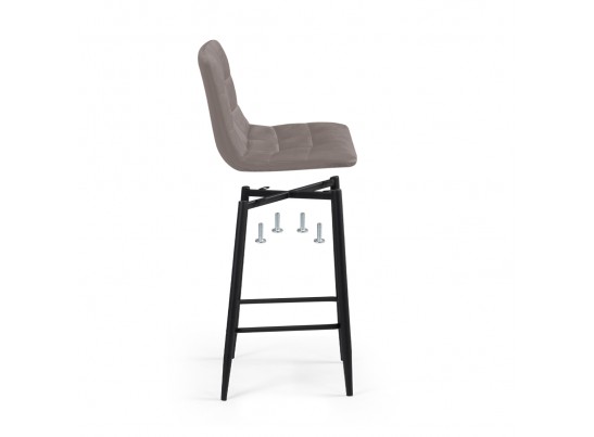 Комплект стульев полубарных Симпл 2 шт латте / черный в Каменске-Уральском