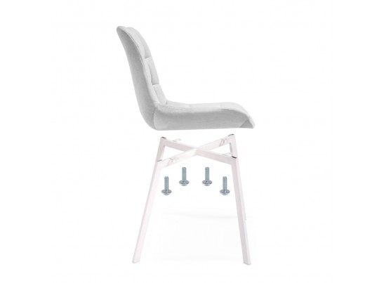 Стул на металлокаркасе Челси светло-серый / белый каркас