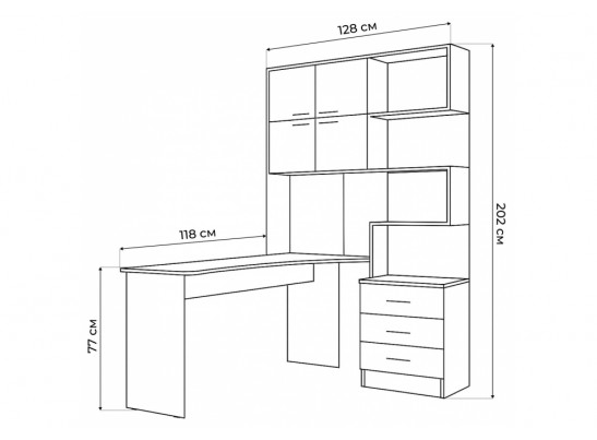 Компьютерный стол Эльброни левый шиншилла серая в Каменске-Уральском