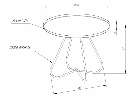 Журнальный столик SHT-CT3-2 черный муар в Каменске-Уральском