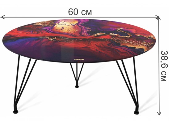 Журнальный столик SHT-TU29/H36/TT32 60 черный муар / амарантовый в Каменске-Уральском