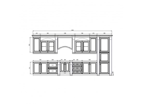 Кухня Патриция 13 (4,8 м) крем перламутр