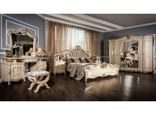 Кровать двуспальная Джоконда (крем глянец)