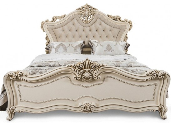 Кровать двуспальная Джоконда (крем глянец)